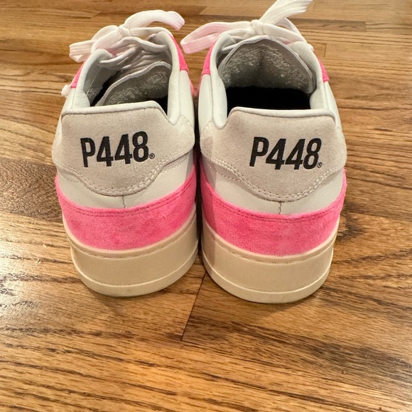 P448 Women's White and Pink Sneakers - Picture 3 of 6